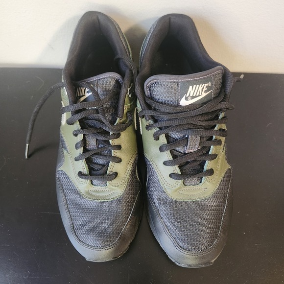 Nike Air Max 1 Olive‎ Green Black Silver Accents Sneakers Shoes - Picture 5 of 8